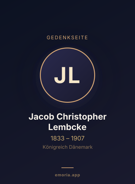 Gedenkportrait von Jacob Christopher Lembcke