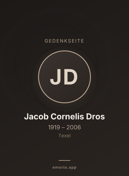 Gedenkportrait von Jacob Cornelis Dros