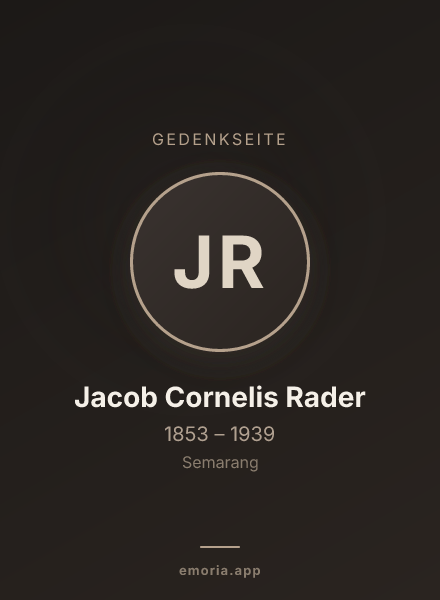 Gedenkportrait von Jacob Cornelis Rader