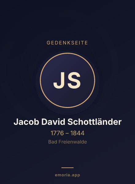 Gedenkportrait von Jacob David Schottländer