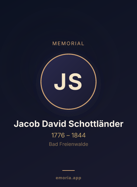 Memorial portrait of Jacob David Schottländer