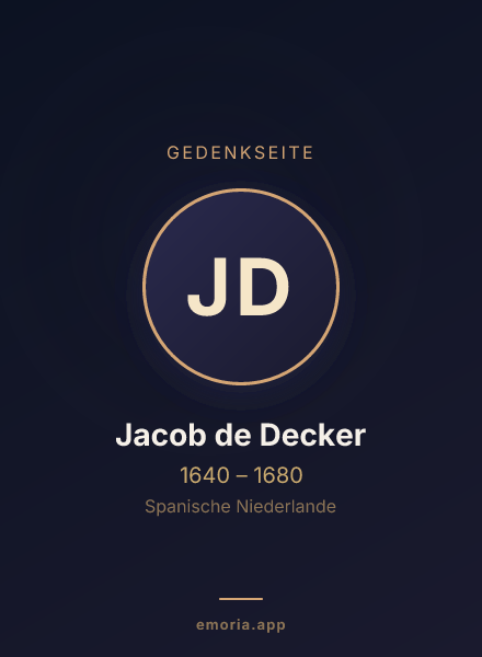 Gedenkportrait von Jacob de Decker