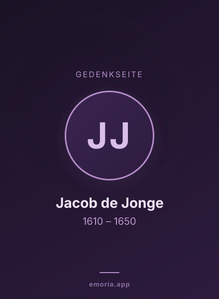 Gedenkportrait von Jacob de Jonge
