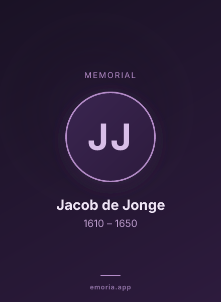 Memorial portrait of Jacob de Jonge