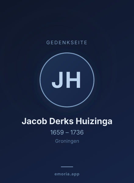 Gedenkportrait von Jacob Derks Huizinga