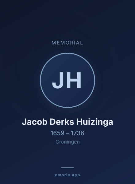 Memorial portrait of Jacob Derks Huizinga