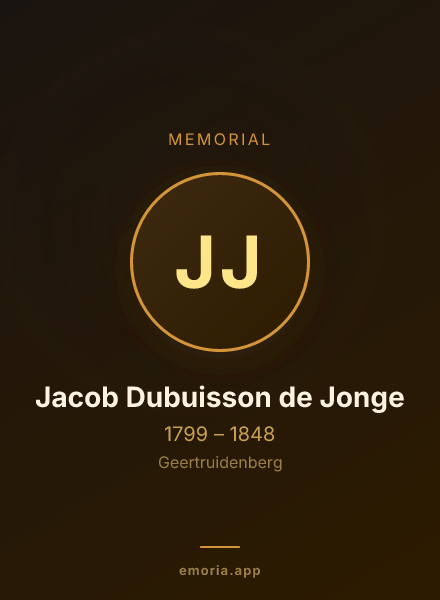 Memorial portrait of Jacob Dubuisson de Jonge