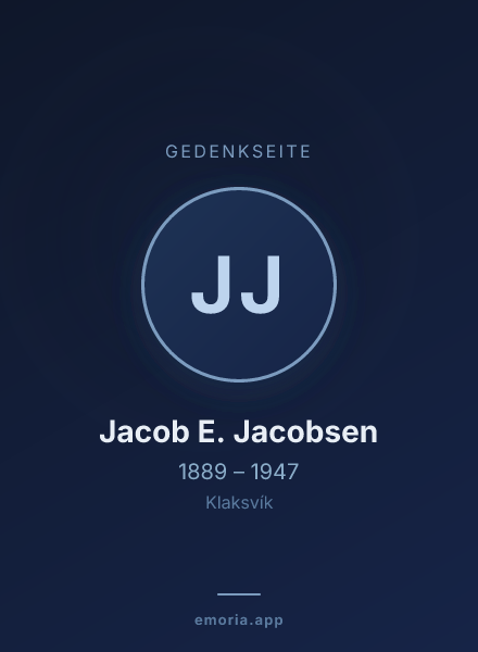 Gedenkportrait von Jacob E. Jacobsen