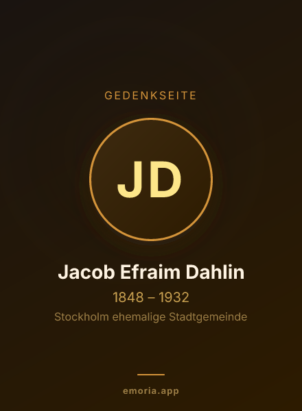 Gedenkportrait von Jacob Efraim Dahlin