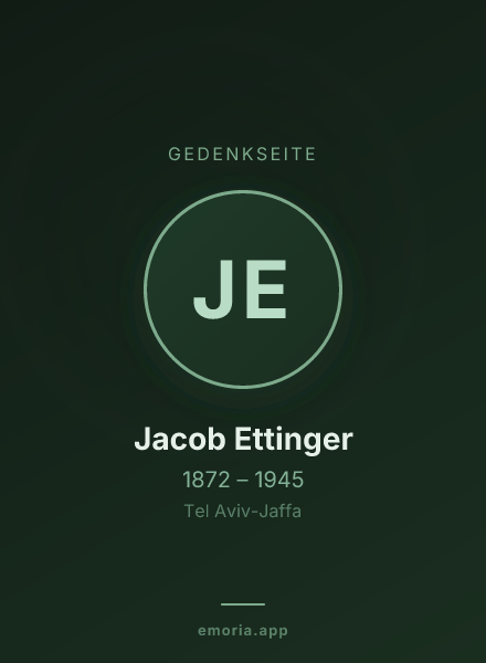 Gedenkportrait von Jacob Ettinger