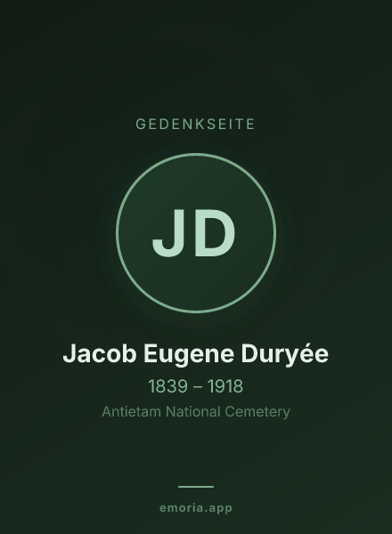 Gedenkportrait von Jacob Eugene Duryée