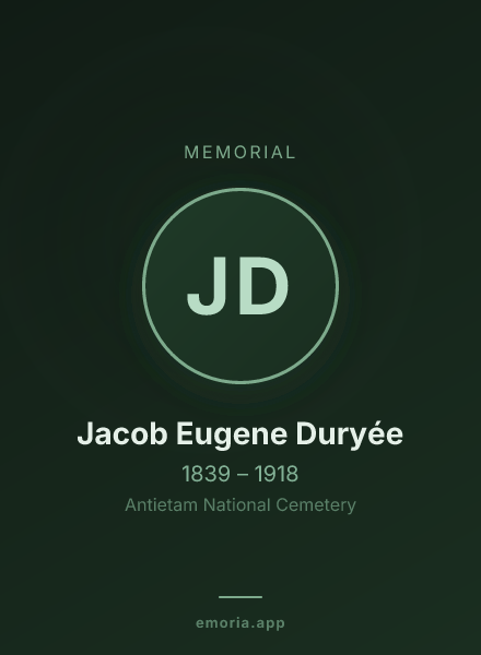 Memorial portrait of Jacob Eugene Duryée