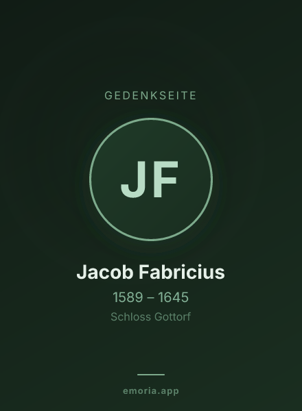 Gedenkportrait von Jacob Fabricius