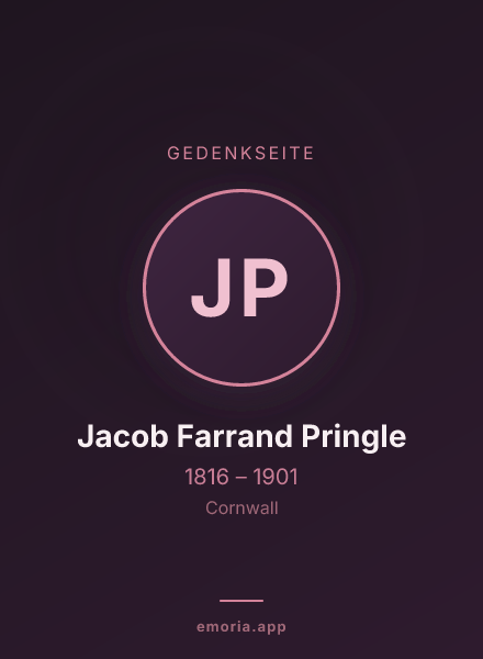 Gedenkportrait von Jacob Farrand Pringle