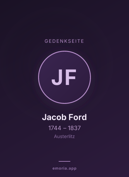Gedenkportrait von Jacob Ford