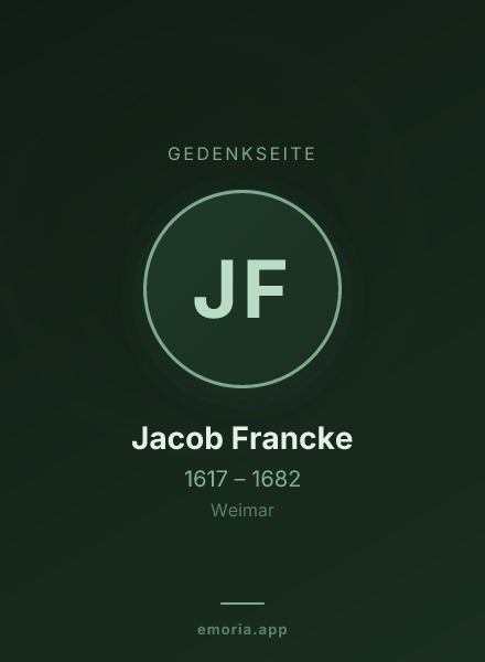 Gedenkportrait von Jacob Francke