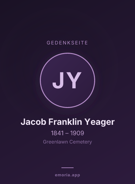 Gedenkportrait von Jacob Franklin Yeager