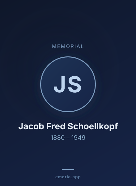 Memorial portrait of Jacob Fred Schoellkopf