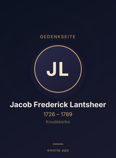 Gedenkportrait von Jacob Frederick Lantsheer