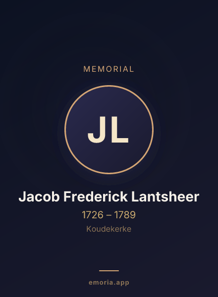 Memorial portrait of Jacob Frederick Lantsheer