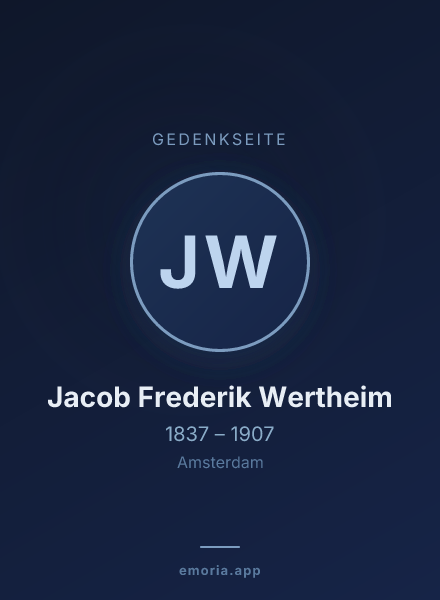 Gedenkportrait von Jacob Frederik Wertheim