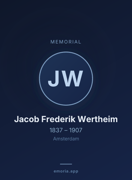 Memorial portrait of Jacob Frederik Wertheim