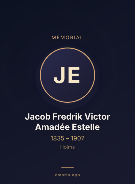 Memorial portrait of Jacob Fredrik Victor Amadée Estelle