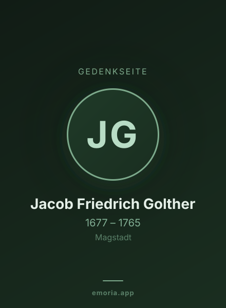 Gedenkportrait von Jacob Friedrich Golther