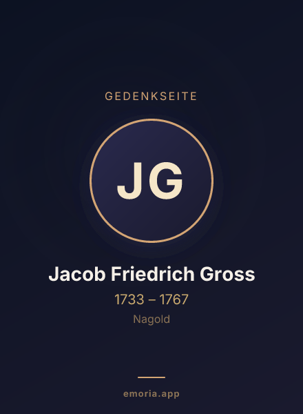 Gedenkportrait von Jacob Friedrich Gross
