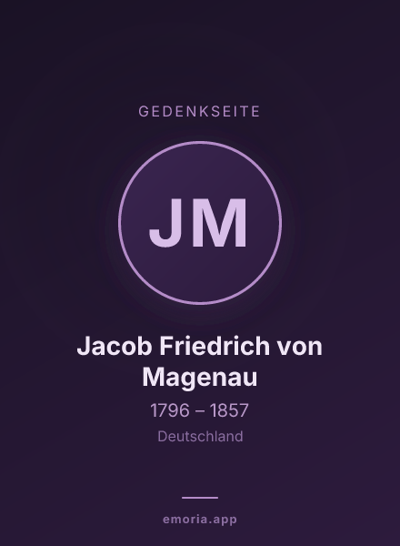 Gedenkportrait von Jacob Friedrich von Magenau