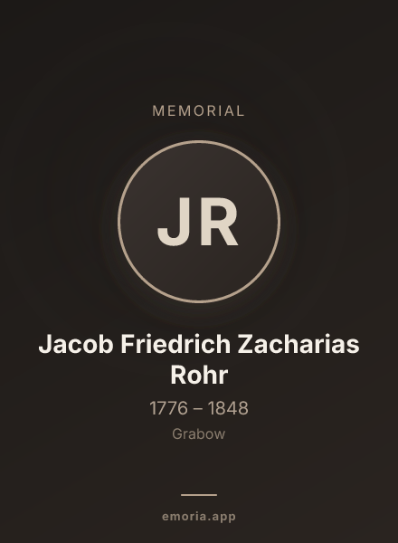 Memorial portrait of Jacob Friedrich Zacharias Rohr