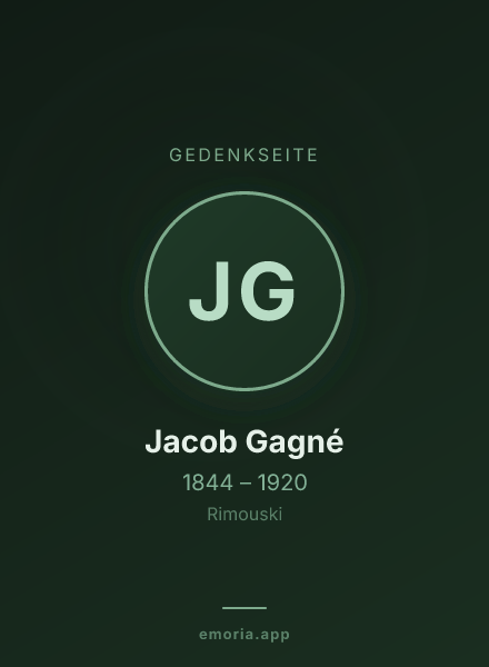 Gedenkportrait von Jacob Gagné
