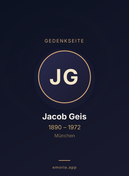 Gedenkportrait von Jacob Geis