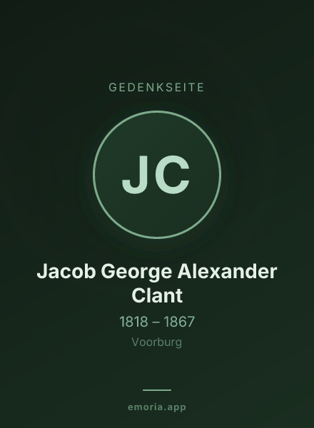 Gedenkportrait von Jacob George Alexander Clant
