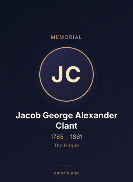 Memorial portrait of Jacob George Alexander Clant