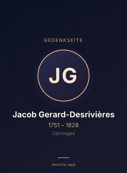 Gedenkportrait von Jacob Gerard-Desrivières