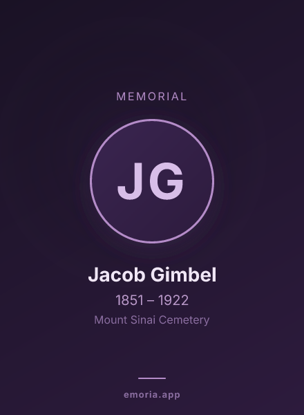 Memorial portrait of Jacob Gimbel