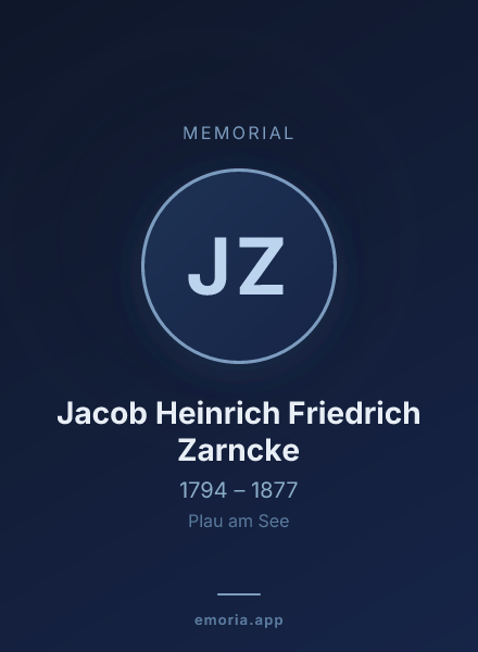 Memorial portrait of Jacob Heinrich Friedrich Zarncke