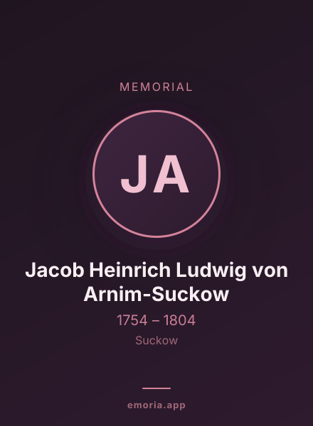 Memorial portrait of Jacob Heinrich Ludwig von Arnim-Suckow