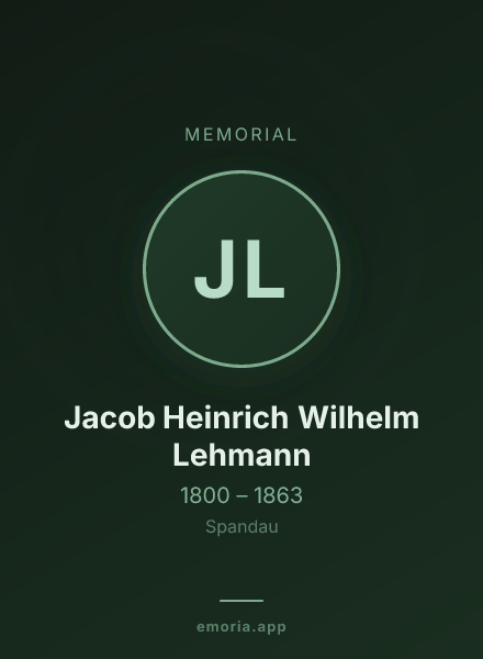 Memorial portrait of Jacob Heinrich Wilhelm Lehmann