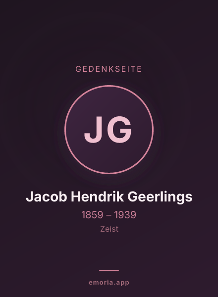 Gedenkportrait von Jacob Hendrik Geerlings