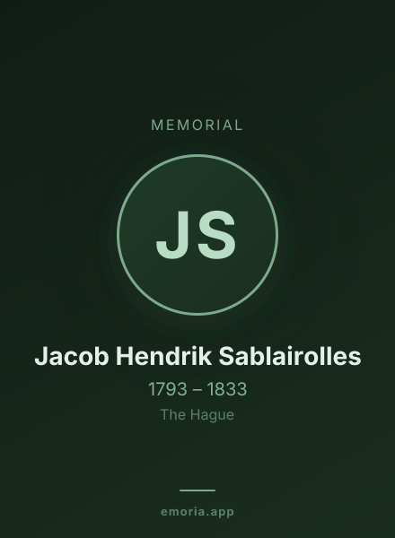Memorial portrait of Jacob Hendrik Sablairolles