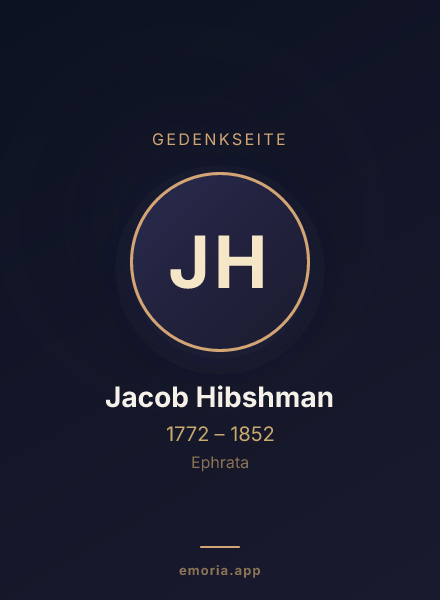 Gedenkportrait von Jacob Hibshman