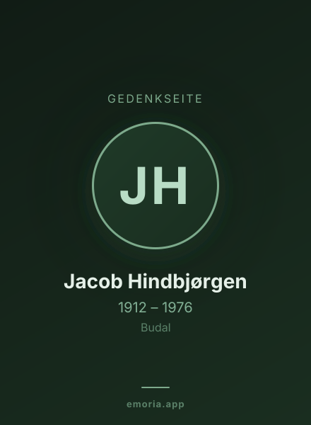 Gedenkportrait von Jacob Hindbjørgen
