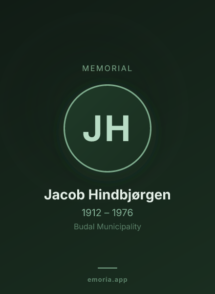 Memorial portrait of Jacob Hindbjørgen