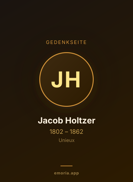 Gedenkportrait von Jacob Holtzer