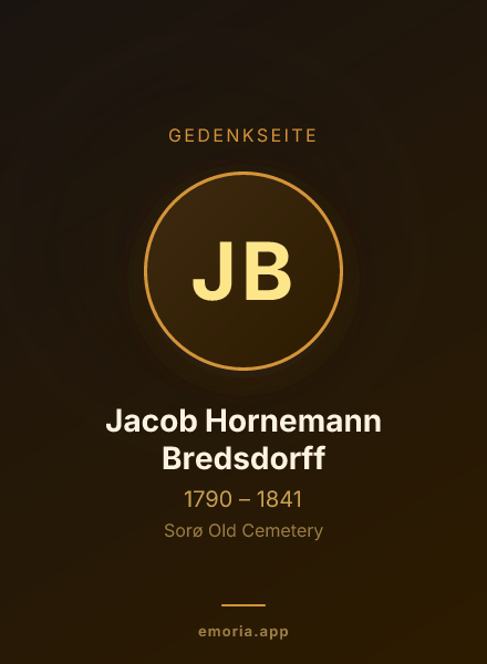 Gedenkportrait von Jacob Hornemann Bredsdorff