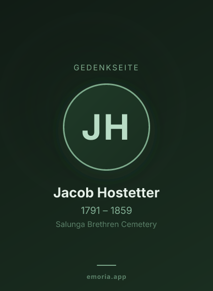 Gedenkportrait von Jacob Hostetter