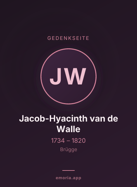 Gedenkportrait von Jacob-Hyacinth van de Walle