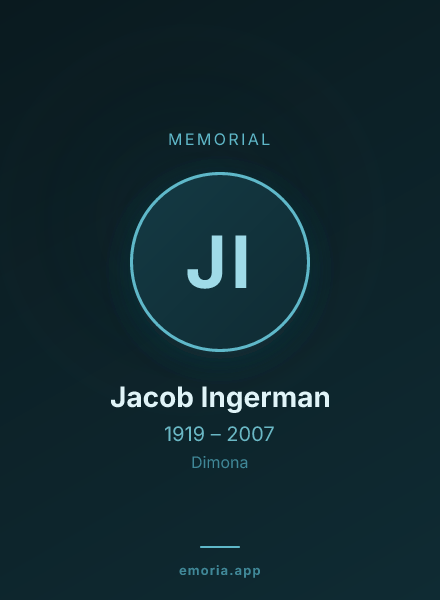 Memorial portrait of Jacob Ingerman